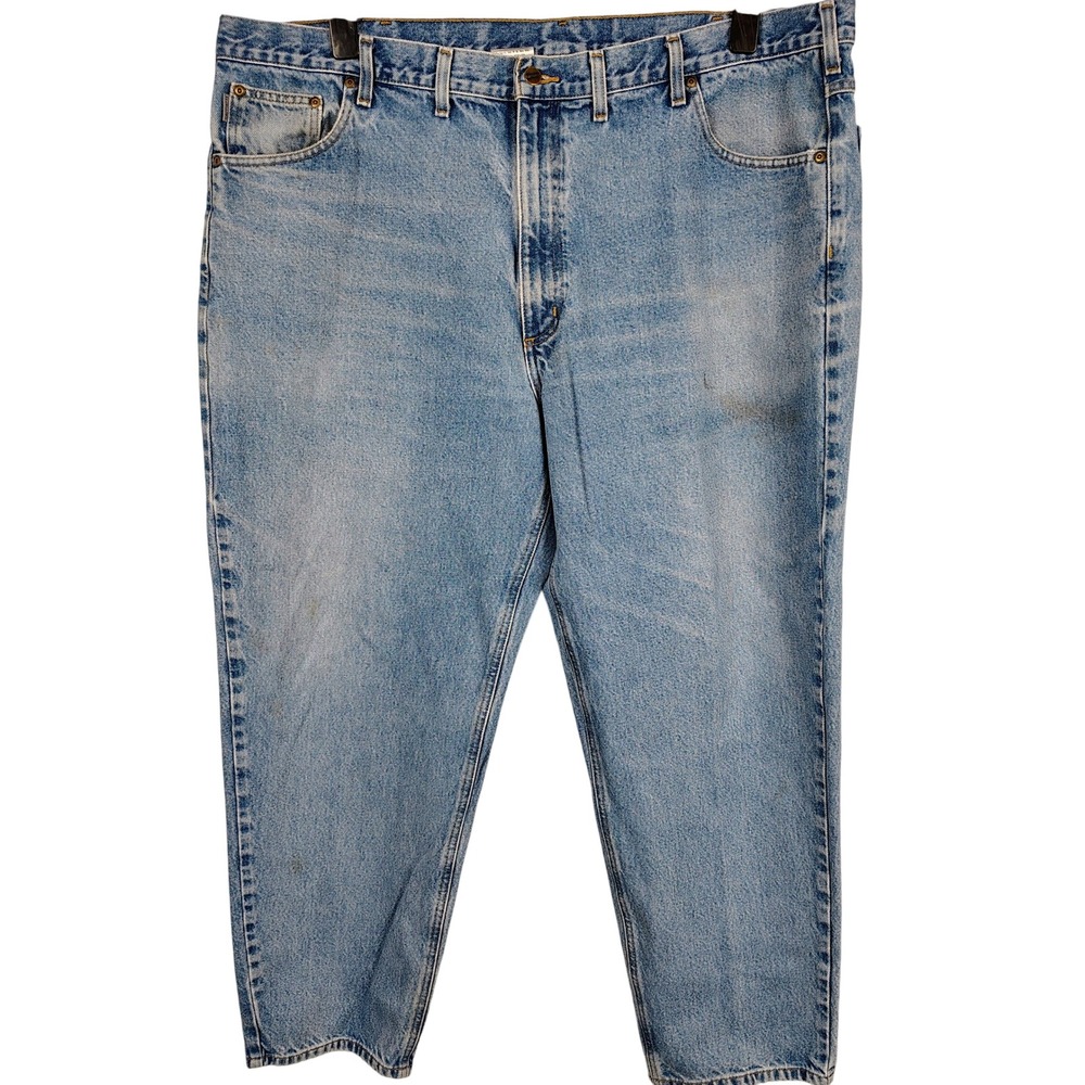 Carhartt Mens 48x32 B17 STW Relaxed Fit Tapered Leg Jeans Light Wash Denim